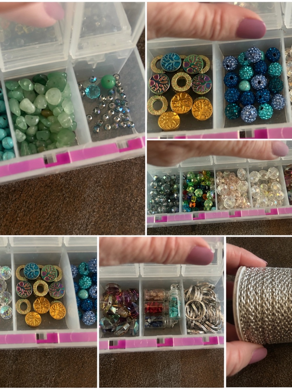 Jewelry Making Bead & Crystal Supply Lot – Beads, Gemstones, Chain & Organizer